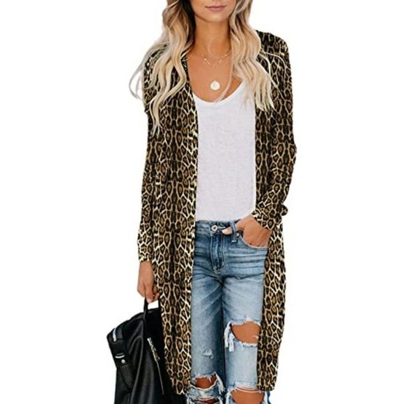 Sweaters - 𝅺womens Fashion Casual Open Front Printed Cardigans Sweaters